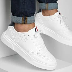 Le moins cher 🎉 Baskets Avec Details Tricolore 2456 Blanc de LBO 😀