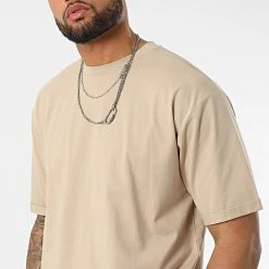 Meilleure affaire ❤️ Tee 👚 Shirt Oversize Avec Revers 2421 Beige de LBO 😉 -France LBO Soldes Boutique lbo 316922 FAB SHALBO 2421 20220513T153033 02