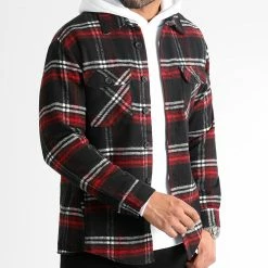 Promo ⭐ Surchemise A Carreaux 2488 Noir Rouge de LBO 🥰