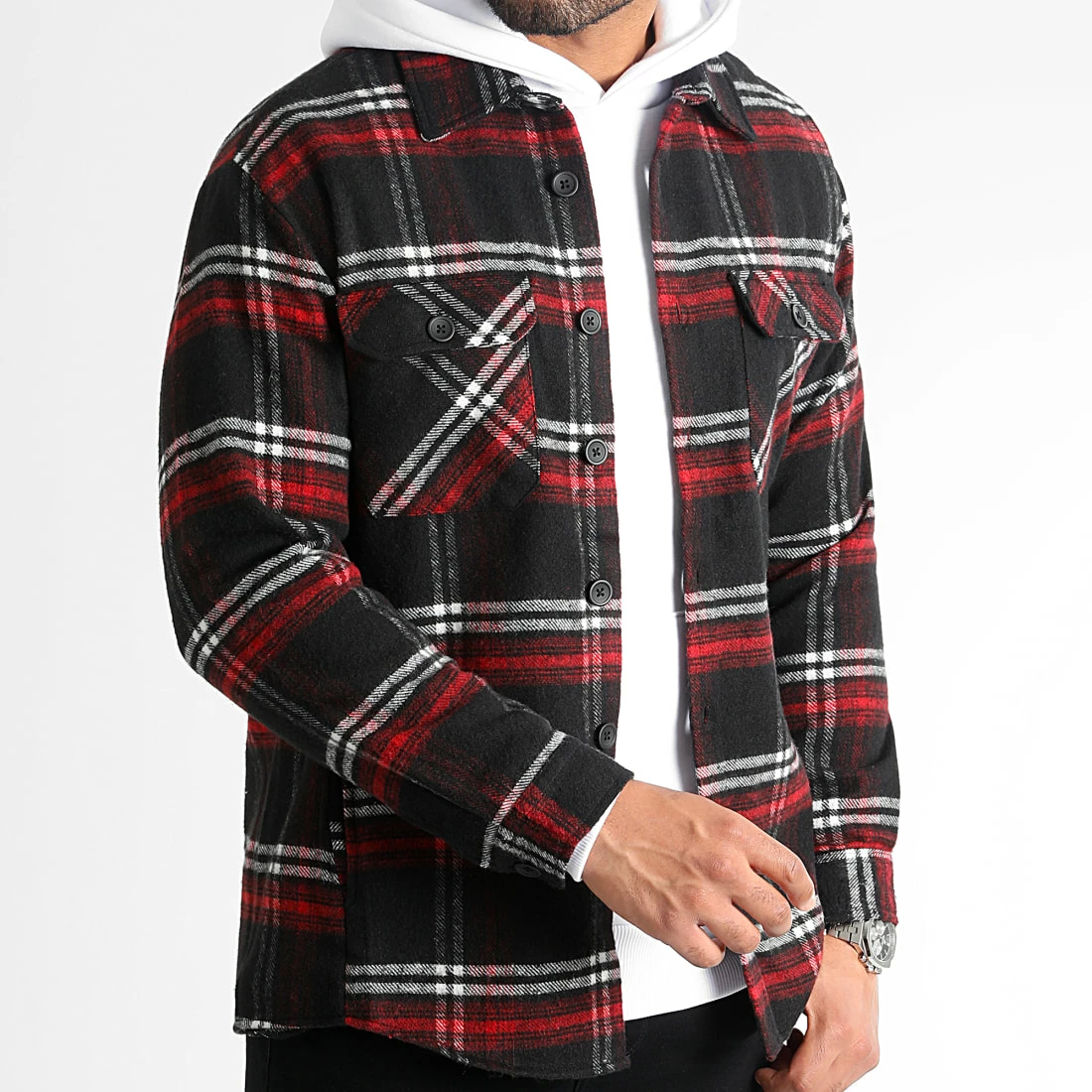 Promo ⭐ Surchemise A Carreaux 2488 Noir Rouge de LBO 🥰 3 Promo ⭐ Surchemise A Carreaux 2488 Noir Rouge de LBO 🥰