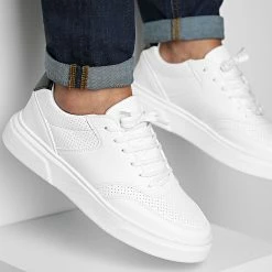 Remise 🤩 Baskets Avec Détails Noir 2512 Blanc de LBO ✨