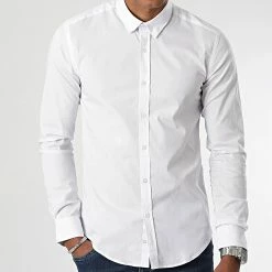 Top 10 ✨ Lot de 2 Chemises Manches Longues Slim Fit 2514 Blanc Et Noir de LBO 🎉 -France LBO Soldes Boutique lbo 321032 SHALBO 2514 20220805T160828 03