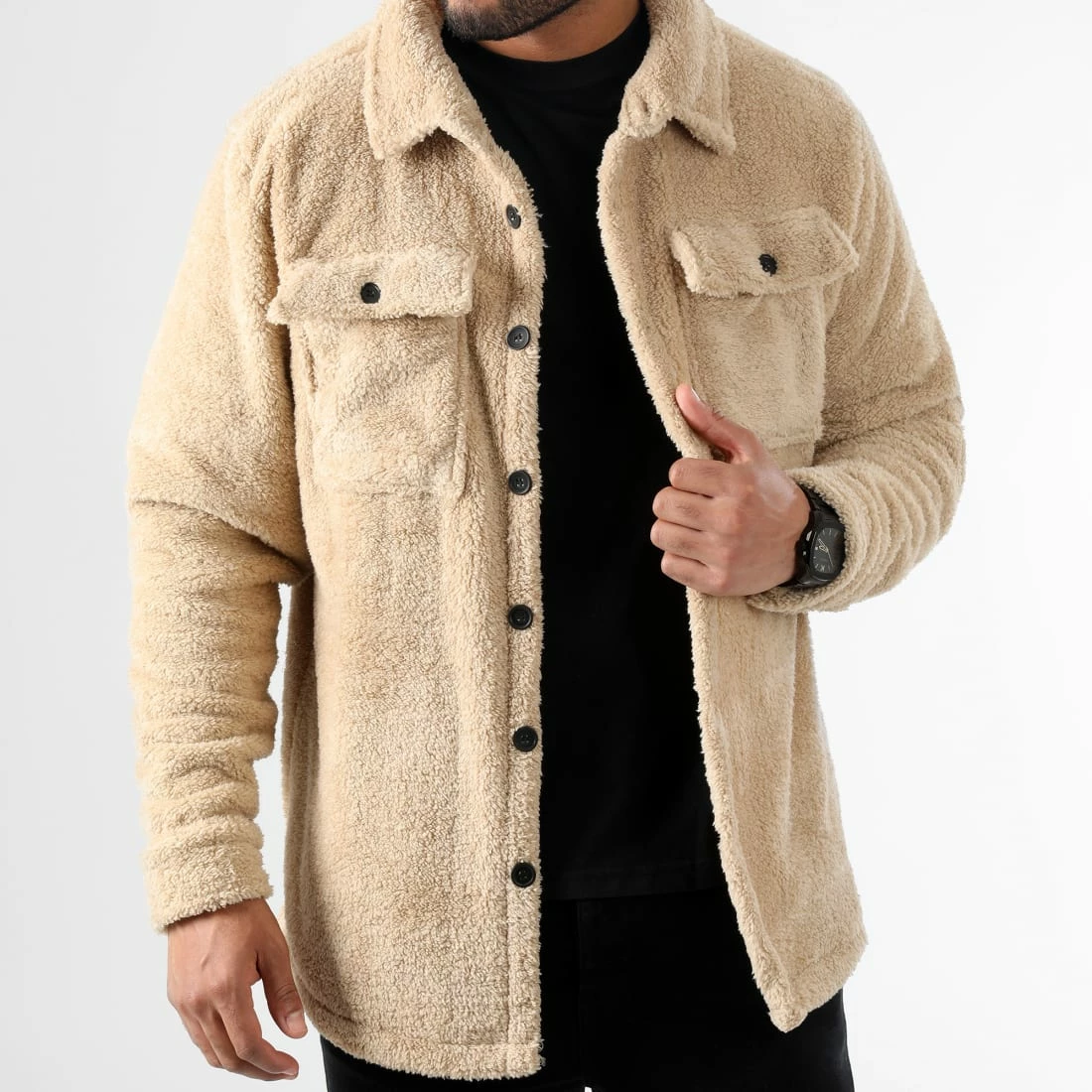 Grosses soldes ❤️ Surchemise Fourrure Mouton 0240 Beige de LBO 🥰 5 Grosses soldes ❤️ Surchemise Fourrure Mouton 0240 Beige de LBO 🥰 – Image 3