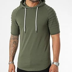 Nouveau 👍 Tee 👕 Shirt Capuche Oversize 2612 Vert Kaki de LBO 🔥