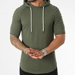 Nouveau 👍 Tee 👕 Shirt Capuche Oversize 2612 Vert Kaki de LBO 🔥 -France LBO Soldes Boutique lbo 324533 SHALBO 2612 20220906T151801 03