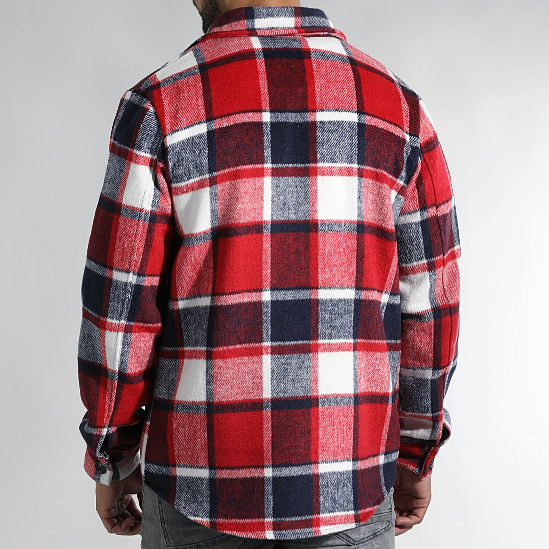 Nouveau 💯 Surchemise A Carreaux 0102 Bleu Marine Blanc Rouge de LBO 👍 6 Nouveau 💯 Surchemise A Carreaux 0102 Bleu Marine Blanc Rouge de LBO 👍 – Image 4