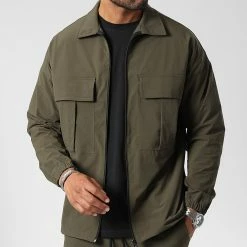 Meilleur prix 🔥 Veste Zippée Avec Poches 0200 Vert Kaki de LBO ✔️