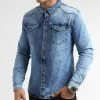 Nouveau ⌛ Chemise Jean Manches Longues Jean 0059 Bleu Denim de LBO 🧨