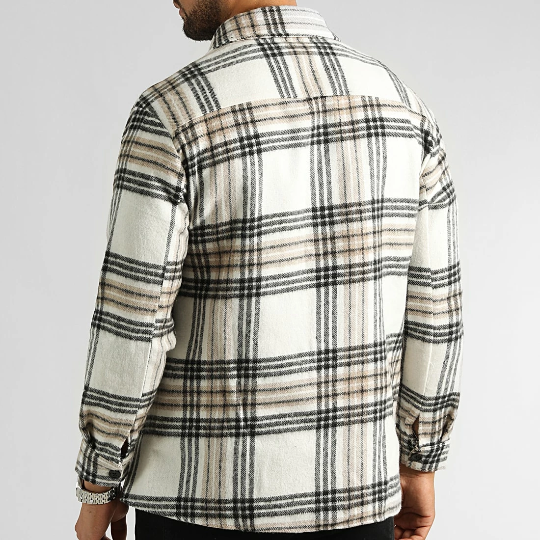 Coupon 🔥 Surchemise A Carreaux 2704 Beige Noir de LBO 🌟 7 Coupon 🔥 Surchemise A Carreaux 2704 Beige Noir de LBO 🌟 – Image 5