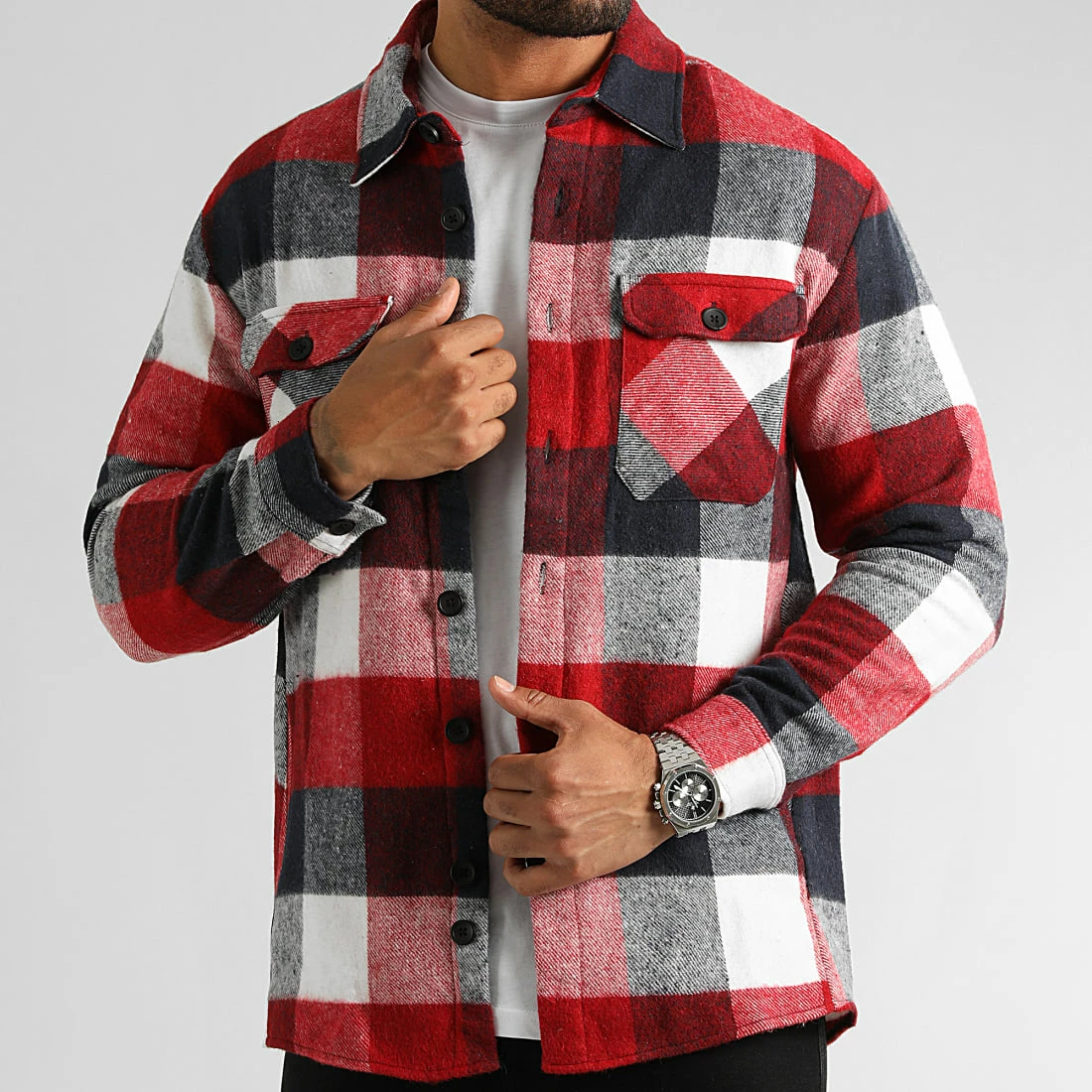 Budget 🛒 Surchemise A Carreaux 2705 Rouge Bleu Marine Blanc de LBO ⌛ 5 Budget 🛒 Surchemise A Carreaux 2705 Rouge Bleu Marine Blanc de LBO ⌛ – Image 3