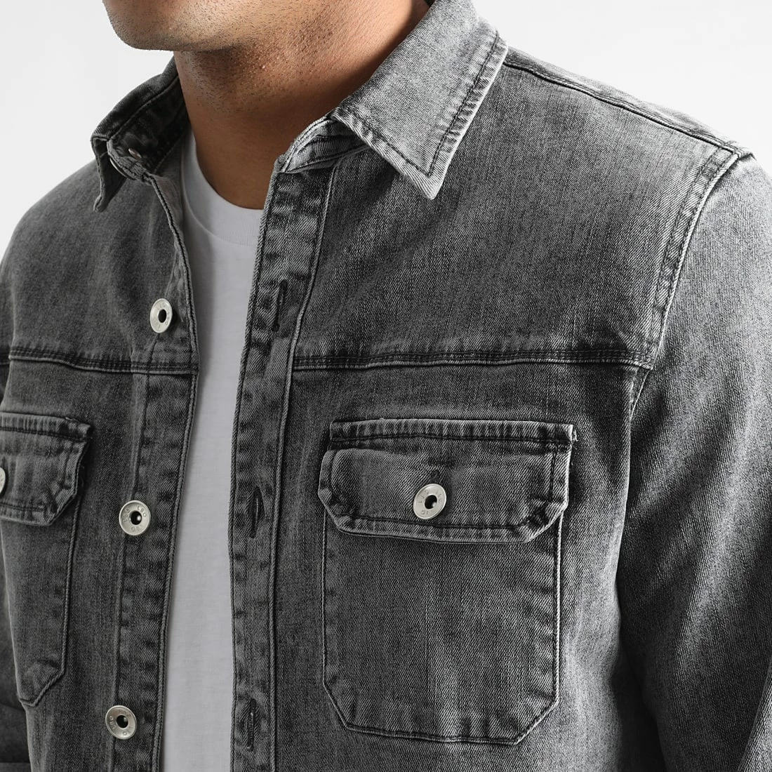 Top 10 🧨 Surchemise en Jean 0092 Denim Gris de LBO ✨ 4 Top 10 🧨 Surchemise en Jean 0092 Denim Gris de LBO ✨ – Image 2