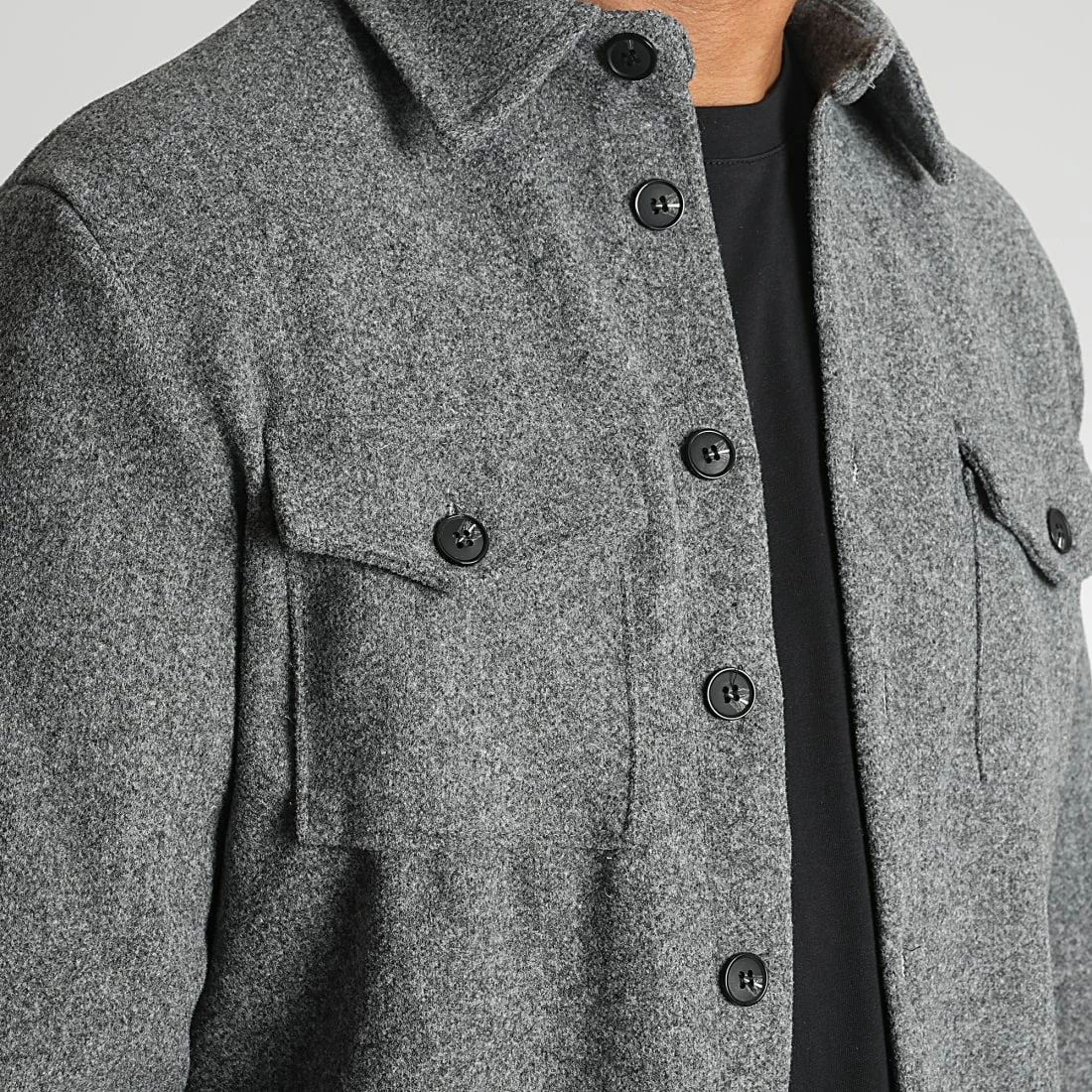 Acheter 👍 Surchemise Epaisse Uni 0105 Gris Chiné de LBO 🤩 4 Acheter 👍 Surchemise Epaisse Uni 0105 Gris Chiné de LBO 🤩 – Image 2