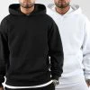 Coupon ⭐ Lot de 2 Sweats Capuche Oversize Premium 2725 Noir Et Blanc de LBO 😉