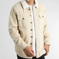 Sortie 👍 Surchemise En Jean Interieur Mouton 2529 Beige de LBO ⭐