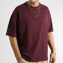 Bon marché 🎁 Lot de 2 Tee 👚 Shirts Oversize Large 2733 Bordeaux Noir de LBO 🧨 -France LBO Soldes Boutique lbo 333900 SHALBO 2733 20221028T155829 03