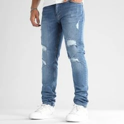 Grosses soldes 👍 Jean Regular Fit Avec Destroy 2499 Bleu Denim de LBO 🛒 -France LBO Soldes Boutique lbo 333903 SHALBO 2499 20220926T153938 01