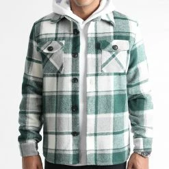 Meilleure affaire 😍 Surchemise A Carreaux 0135 Vert Blanc de LBO 👏 -France LBO Soldes Boutique lbo 334037 LBO 1070318 0135 20221007T153529 01