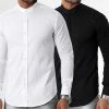 Top 10 🧨 Lot de 2 Chemises Manches Longues Col Officier Slim Fit 2749 Blanc Et Noir de LBO 😉 -France LBO Soldes Boutique lbo 334356 SHALBO 2749 20221011T152926 01