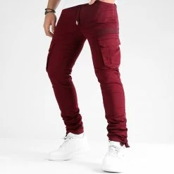 Promo ❤️ Pantalon Cargo 2772 Bordeaux de LBO 🥰 -France LBO Soldes Boutique lbo 335445 SHALBO 2772 20221117T153205 03