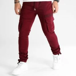 Promo ❤️ Pantalon Cargo 2772 Bordeaux de LBO 🥰 -France LBO Soldes Boutique lbo 335445 SHALBO 2772 20221117T153206 04
