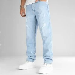 Budget ⌛ Jean Relaxed Fit Avec Destroy 2788 Bleu Denim Wash de LBO 😍