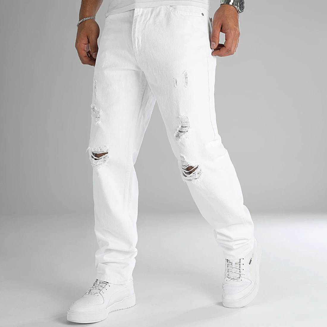 Top 10 🥰 Jean Relaxed Fit Avec Destroy 2778 Blanc Denim de LBO 🎉 4 Top 10 🥰 Jean Relaxed Fit Avec Destroy 2778 Blanc Denim de LBO 🎉 – Image 2