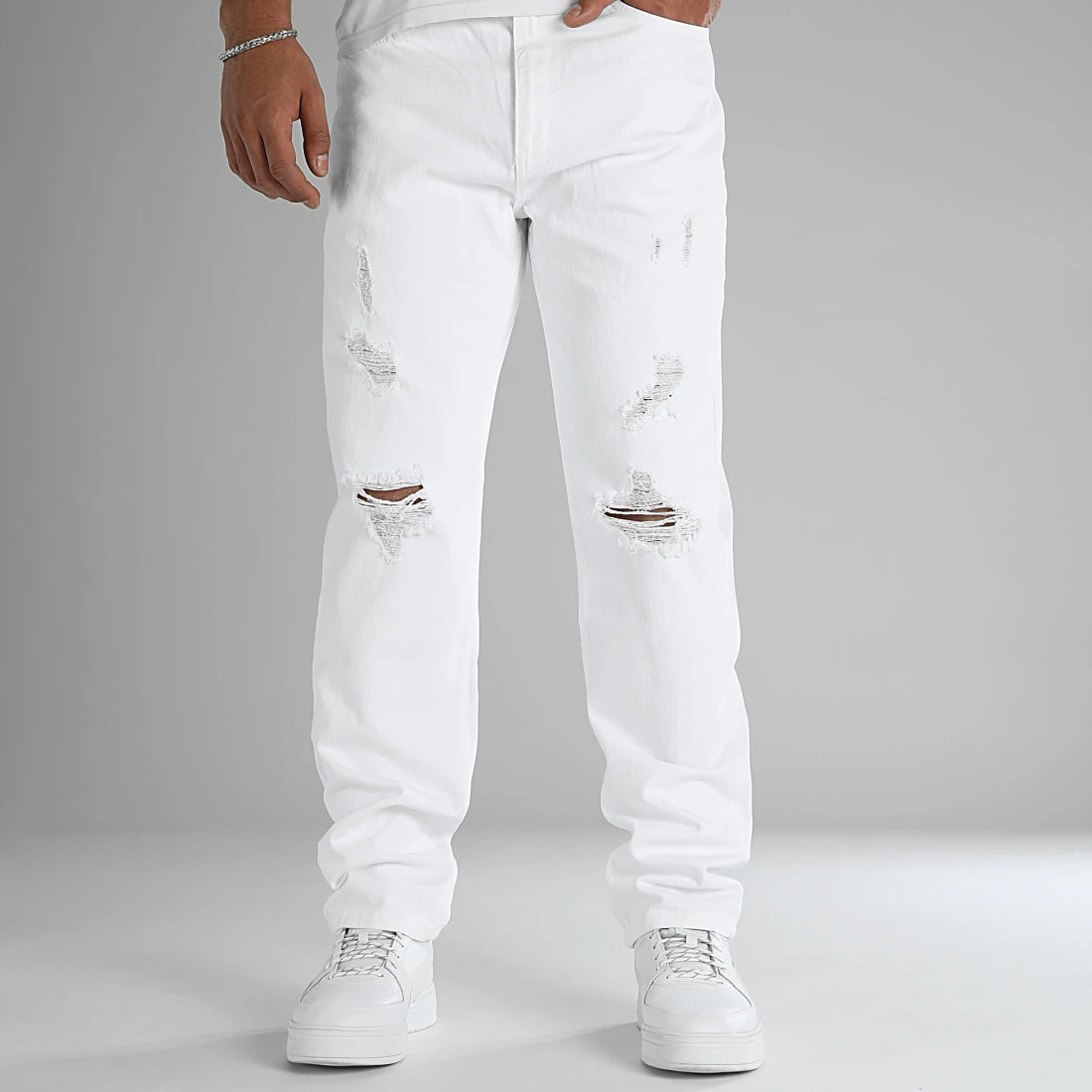Top 10 🥰 Jean Relaxed Fit Avec Destroy 2778 Blanc Denim de LBO 🎉 6 Top 10 🥰 Jean Relaxed Fit Avec Destroy 2778 Blanc Denim de LBO 🎉 – Image 4