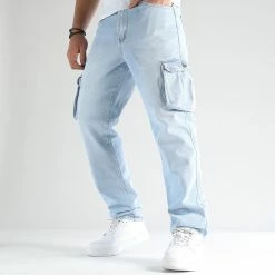 Meilleure vente 🛒 Jean Relaxed Fit Avec Poches Cargo 2787 Bleu Denim Wash de LBO 🥰 -France LBO Soldes Boutique lbo 339280 SHALBO 2787 20221117T153234 04
