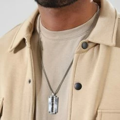 Acheter 👏 Collier Avec Pendentif Lame De Rasoir Argenté de LBO ⌛