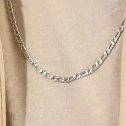 Promo 🌟 Collier Maille Figaro 3.5mm Argenté de LBO ❤️ -France LBO Soldes Boutique lbo 339515 LBO 10708 COA036 ARGENT T55 20221006T154643 02