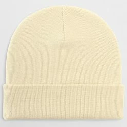 Nouveau 😀 Bonnet Mailles Fines Avec Revers Beige de LBO 🎉