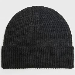 Meilleure affaire 💯 Bonnet Mailles Epaisses Avec Revers Noir de LBO ⭐