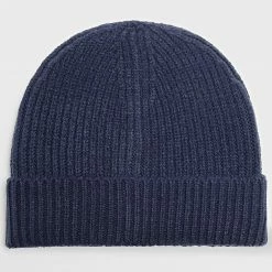 Tout neuf 🎁 Bonnet Mailles Epaisses Avec Revers Bleu Marine de LBO 🧨