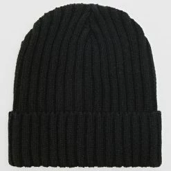 Acheter 🔥 Bonnet Mailles Chunky Avec Revers Noir de LBO 👏