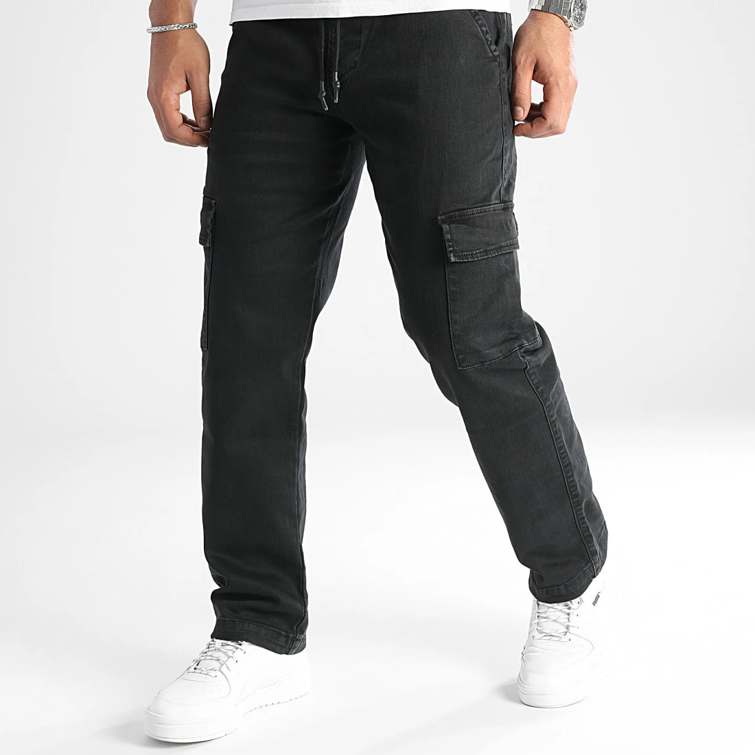 Nouveau ✨ Lot De 2 Pantalons Cargo 1070318 Noir Beige de LBO 🤩 7 Nouveau ✨ Lot De 2 Pantalons Cargo 1070318 Noir Beige de LBO 🤩 – Image 5