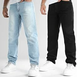 Coupon 😍 Lot De 2 👖 Jeans Relaxed Fit 2402 2509 Bleu Wash Noir de LBO 🛒