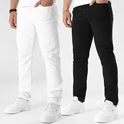 Top 10 ⭐ Lot De 2 👖 Jeans Regular Fit 2198 2199 Blanc Noir de LBO ❤️