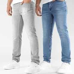 Bon marché ⌛ Lot De 2 Jean Regular Fit 2200 2679 Gris Bleu Denim de LBO 😉