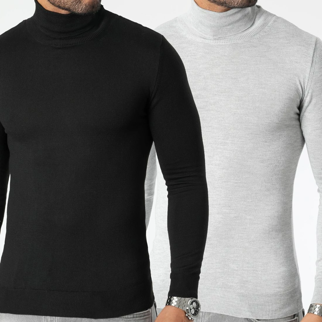 Coupon 🔥 Lot De 2 Pulls Col Roulé 1006 Noir Gris Chiné de LBO 😍 3 Coupon 🔥 Lot De 2 Pulls Col Roulé 1006 Noir Gris Chiné de LBO 😍